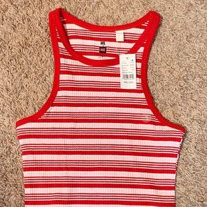 PACSUN red and white tank top